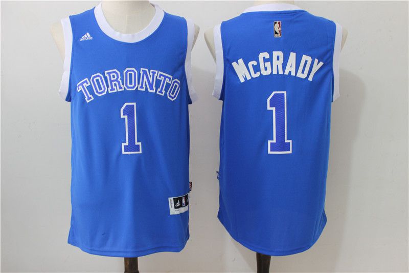 Men Toronto Raptors #1 Mccrady Blue Adidas NBA Jerseys->toronto raptors->NBA Jersey
